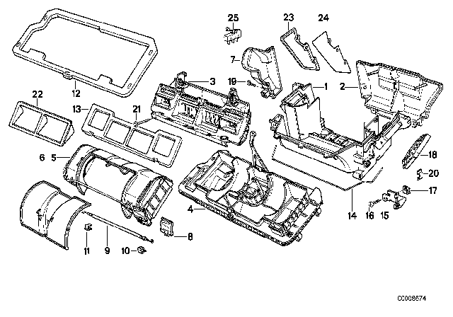 1991 BMW 525i Housing Lower Part Diagram for 64111390833