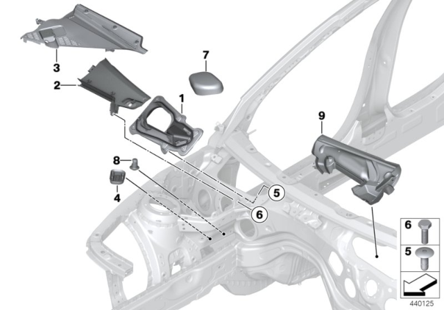 2016 BMW 228i Various Grommets / Covers Diagram