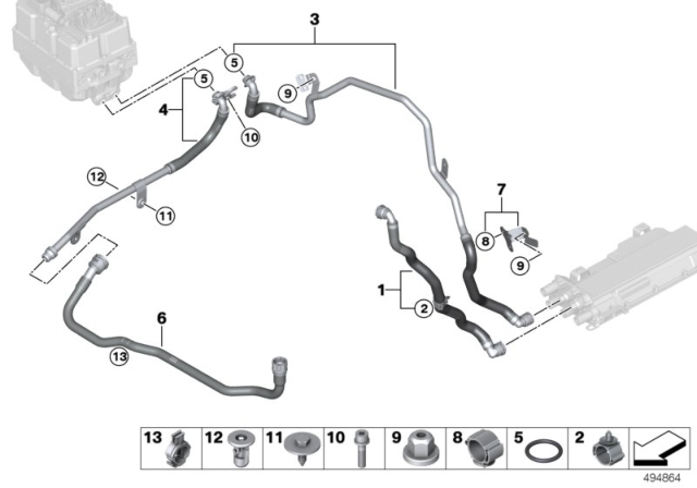 2020 BMW 745e xDrive Cooling Circuit, Electronics Machine Electronics Diagram