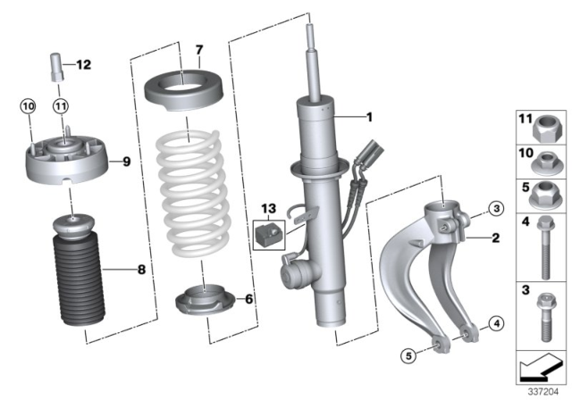 2019 BMW X6 Spring Strut, Front VDC / Mounting Parts Diagram