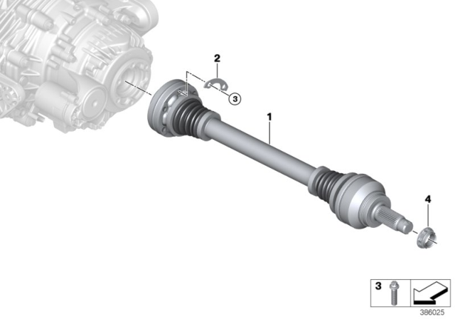 2017 BMW X6 M Rear Axle Differential QMV Output Shaft Diagram