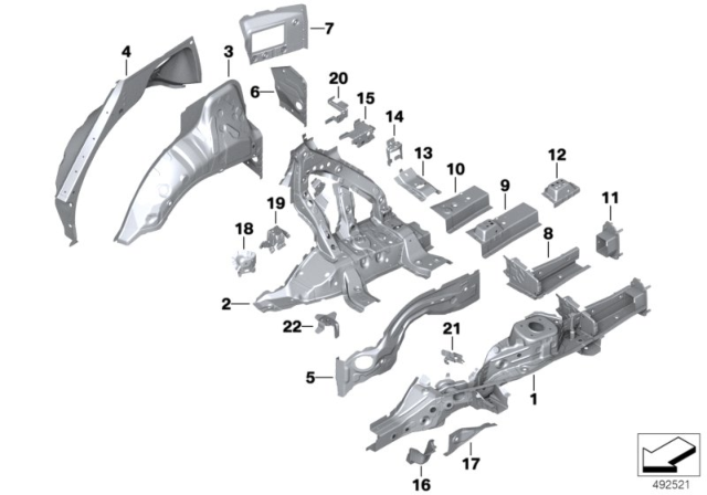 2020 BMW X5 LEFT SHOCK ABSORBER SUPPORT Diagram for 41007947143