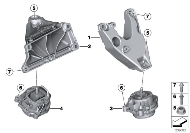 2012 BMW X3 Engine Mount Bracket Right Diagram for 22116784832