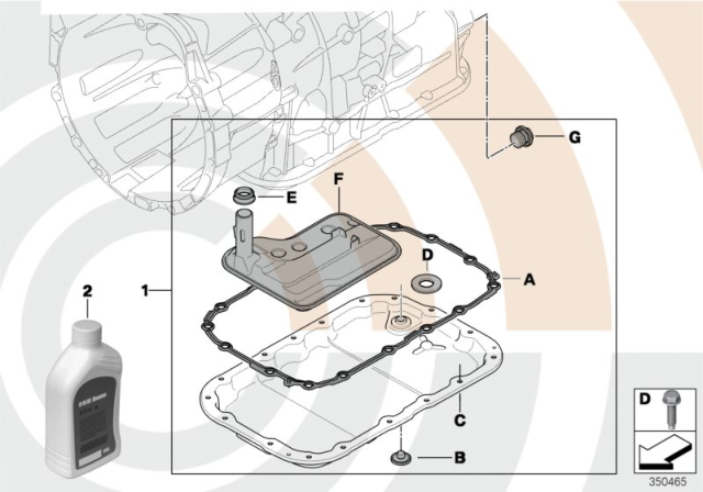 2009 BMW 128i Fluid Change Kit, Automatic Transmission Diagram 2