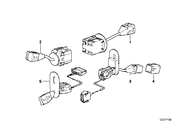 1996 BMW 850Ci Steering Column Switch Diagram