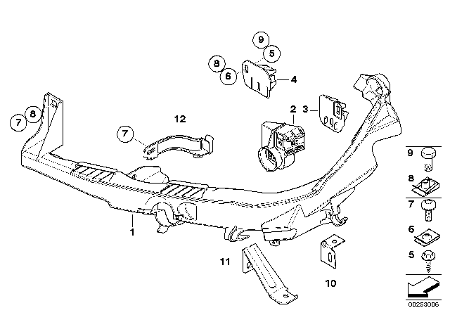2011 BMW 328i Headlight Arm / Bracket Diagram