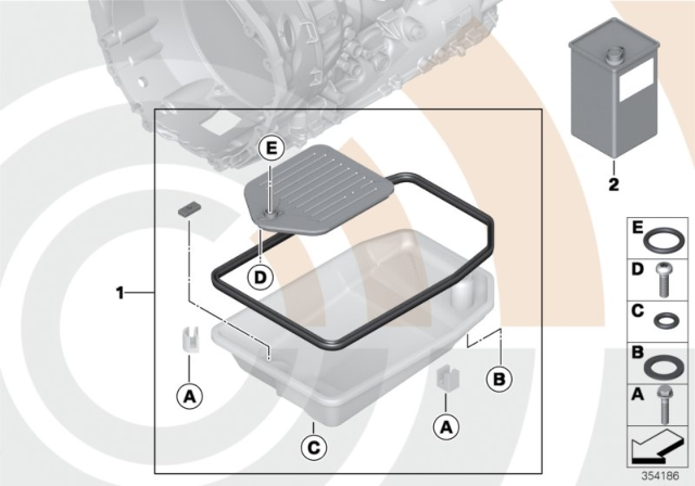 1995 BMW 320i Fluid Change Kit, Automatic Transmission Diagram