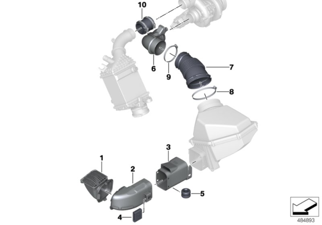 2018 BMW M5 Filtered Air Duct Diagram for 13717852386