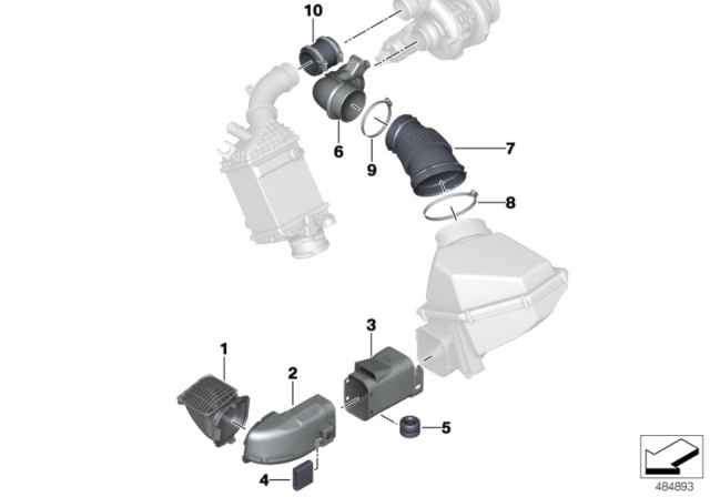 2018 BMW M5 Intake Duct Diagram for 13718053384