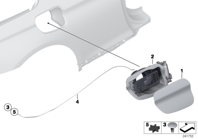 2018 BMW M6 Fill-In Flap Diagram