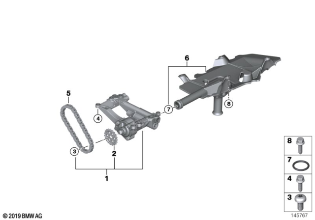 2009 BMW X5 Lubrication System / Oil Pump With Drive Diagram