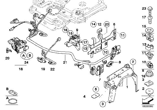 2009 BMW 335d Cable Clip Diagram for 16197220737