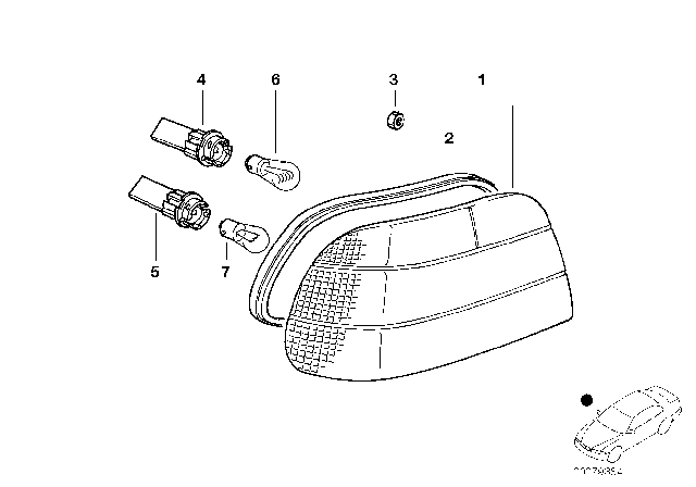 1997 BMW 750iL Rear Light Diagram