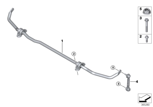 2016 BMW M3 Stabilizer, Rear Diagram