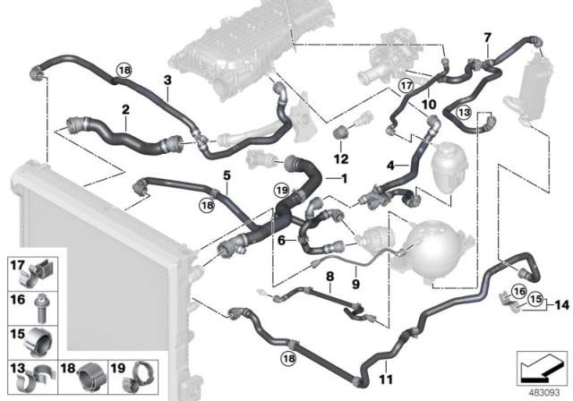 2019 BMW X4 Engine Coolant Overflow Hose Diagram for 17127535559