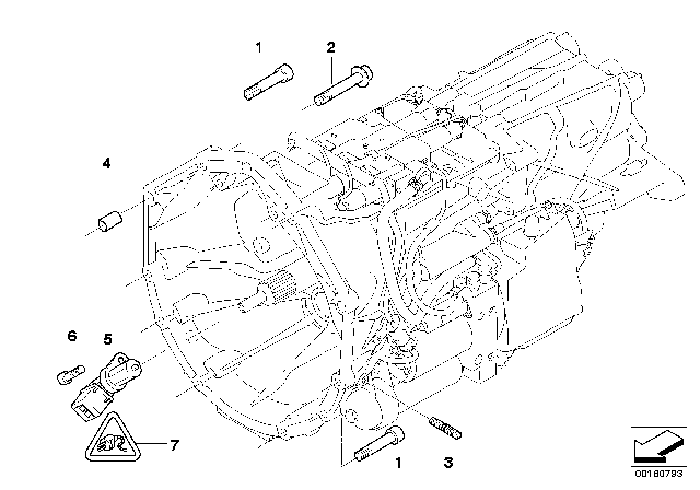2007 BMW M6 Gearbox Mounting Diagram
