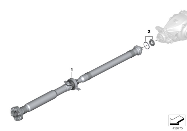 2018 BMW 330e Propeller Shaft / Recessed Nut Diagram