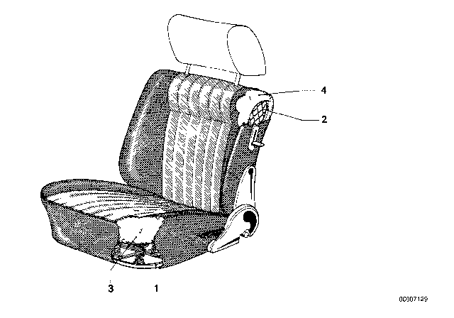 1983 BMW 320i Lower Seat Parts Diagram