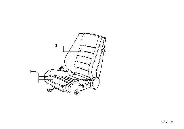 1987 BMW M6 Seat Cover, Leather Diagram for 52101968293