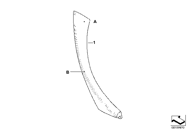 2010 BMW M3 Sedan(E90) Individual Bar, Door Handle, Inside Diagram 1