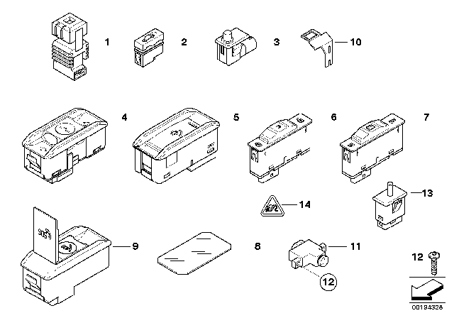 2008 BMW 750i Various Switches Diagram