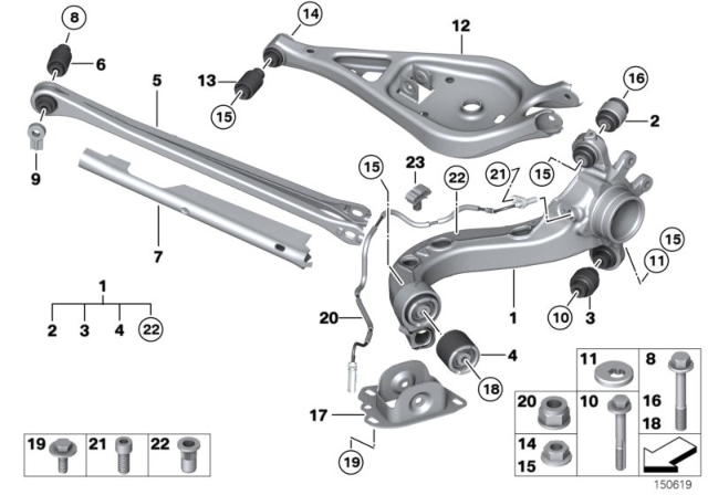 2005 BMW Z4 Rear Axle Support / Wheel Suspension Diagram