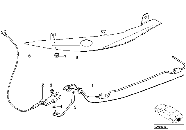 2001 BMW Z8 Antenna Cable Diagram for 61126902412