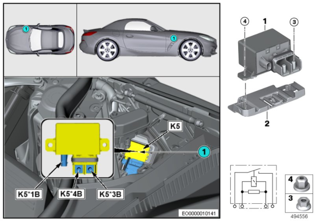 2019 BMW Z4 Relay, Electric Fan Motor Diagram