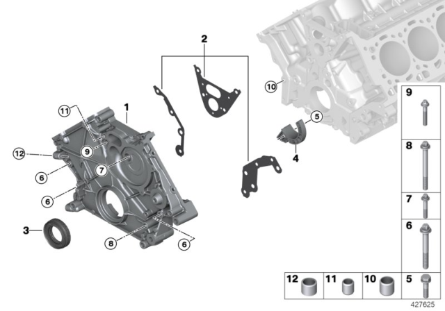 2015 BMW X6 M Timing Case Diagram