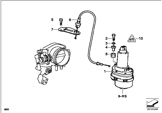 1992 BMW 525i Throttle Actuator ASC Diagram