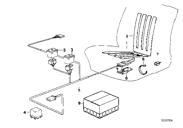 1988 BMW 325ix Heating Element, Seat Diagram for 64111386170