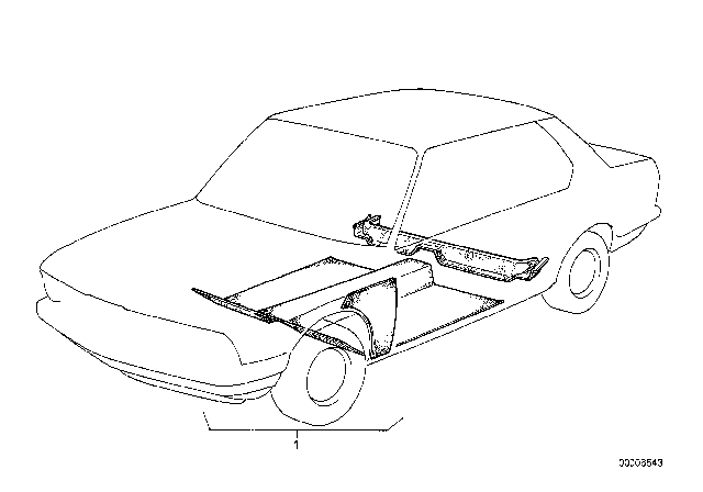 1985 BMW 735i Floor Covering Diagram