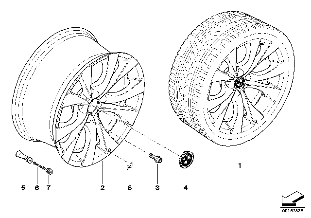 2013 BMW X5 BMW LA Wheel, M V-Spoke Diagram 2