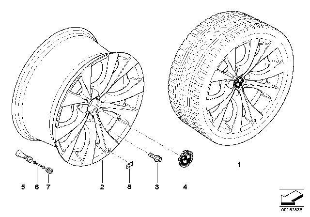 2007 BMW X5 BMW LA Wheel, M V-Spoke Diagram 2