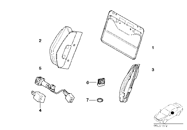 2006 BMW M6 Lumbar Support Switch Diagram for 52107902275