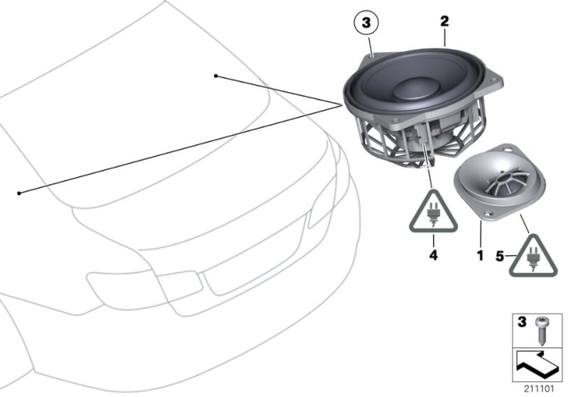 2016 BMW ActiveHybrid 5 Sedan(F10) Single Parts For Top-HIFI System Diagram 2