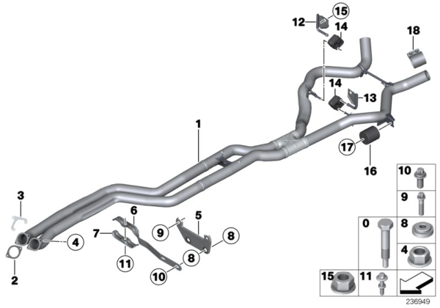 2013 BMW 335i Centre Muffler Diagram