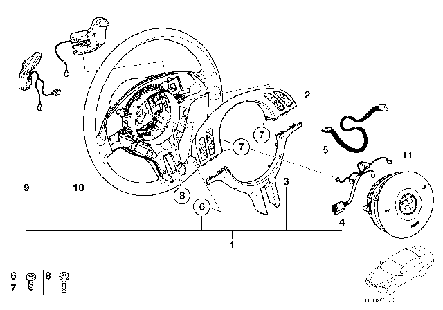 2006 BMW 330Ci Sports Steering Wheel, Airbag, Sequential Gearbox Diagram