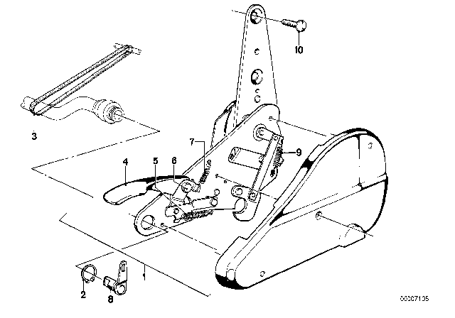 1989 BMW 635CSi Fitting For Reclining Front Seat Diagram