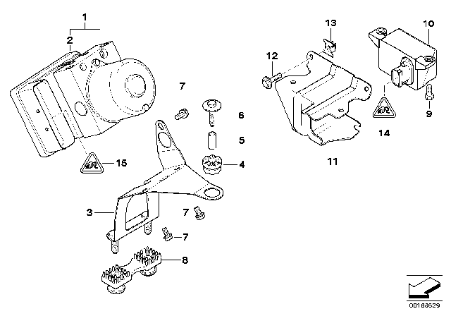 2004 BMW 325i Hydro Unit DSC / Fastening / Sensors Diagram 2