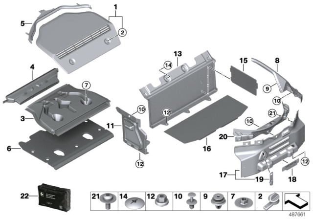 2020 BMW i8 Trunk Trim Panel Diagram