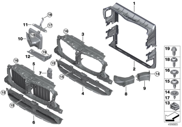 2018 BMW X3 Holder,Supplementary Cooler,Bottom Right Diagram for 51647400118