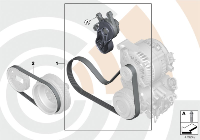 SET, BELTS FOR WATER PUMP, A Diagram for 11282449715