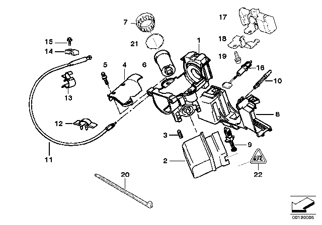 2002 BMW 540i Ignition Switch Diagram for 61326902013