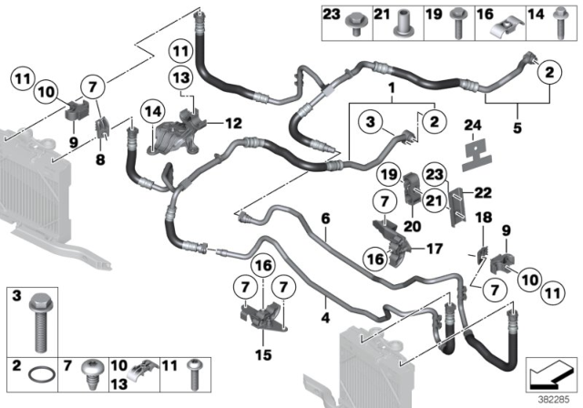 2012 BMW 760Li Oil Cooling Pipe Inlet Diagram for 17227591898