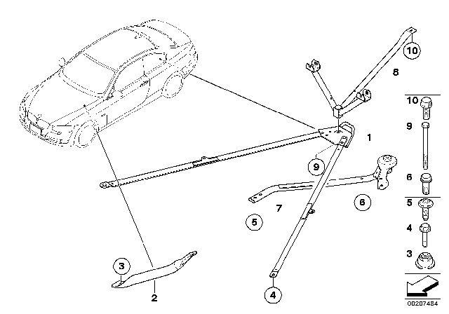 2009 BMW 328i xDrive Reinforcement, Body Diagram