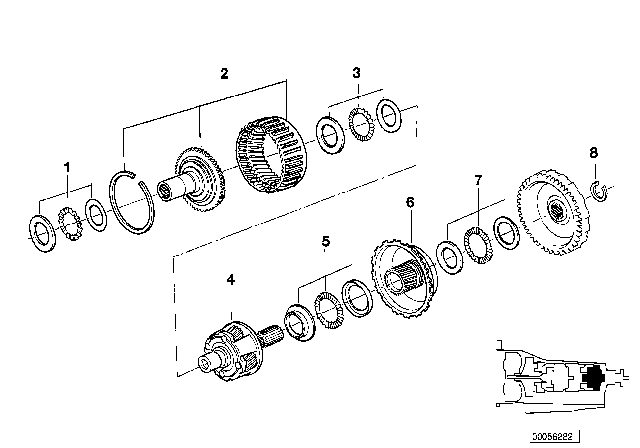 1994 BMW 530i Ax Bearing Diagram for 24221219507