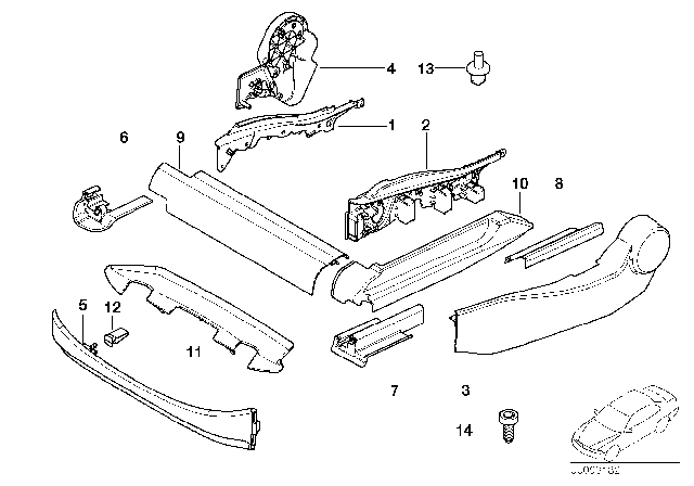 2002 BMW 745i Seat Front Seat Coverings Diagram