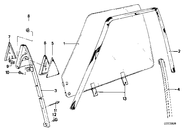 1981 BMW 528i Corner Moulding, Right Diagram for 51321873644