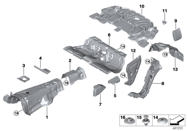2020 BMW M8 NOISE INSULATION, AUTOM. BEL Diagram for 51487456403